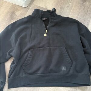 Jordan Essentials Flight 1/4 Zip Fleece Pullover - Black with Gold "23" Zipper